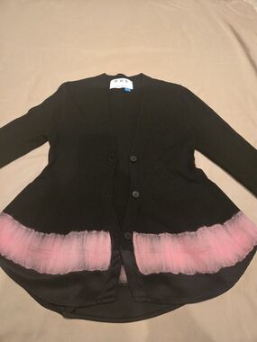 PH5 Black Cardigan with Pink Trim